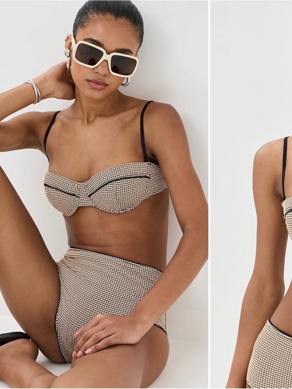 STAUD - Jo Balconette Bikini Top & Devon High Rise Bikini Bottoms